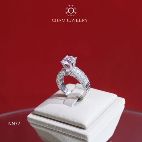 Nhẫn CHAM JEWELRY NN77, Chủ 7.5mm ( Barcode TNN669).