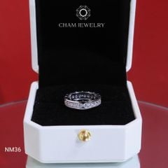 Nhẫn NM36 CHAM JEWELRY, Nhẫn Full Đá Bản 4.5mm (Barcode CN7117).