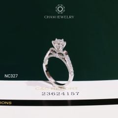 Nhẫn NC327 CHAM JEWELRY, Nhẫn Nơ Đá Moissanite C&C Chủ 6.3mm (OHN23)