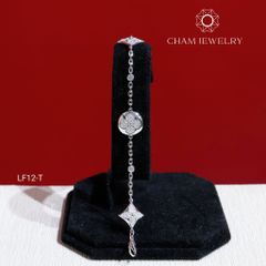 Lắc Tay LF12 CHAM JEWELRY, Lắc 4 Lá Moissanite (Barcode OLT05)