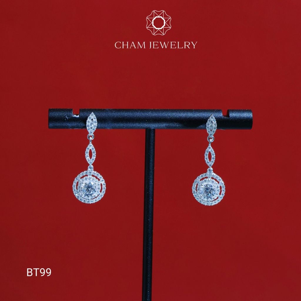 Hoa Tai BT99 CHAM JEWELRY, Chủ 4.5mm (Barcode TBT578).