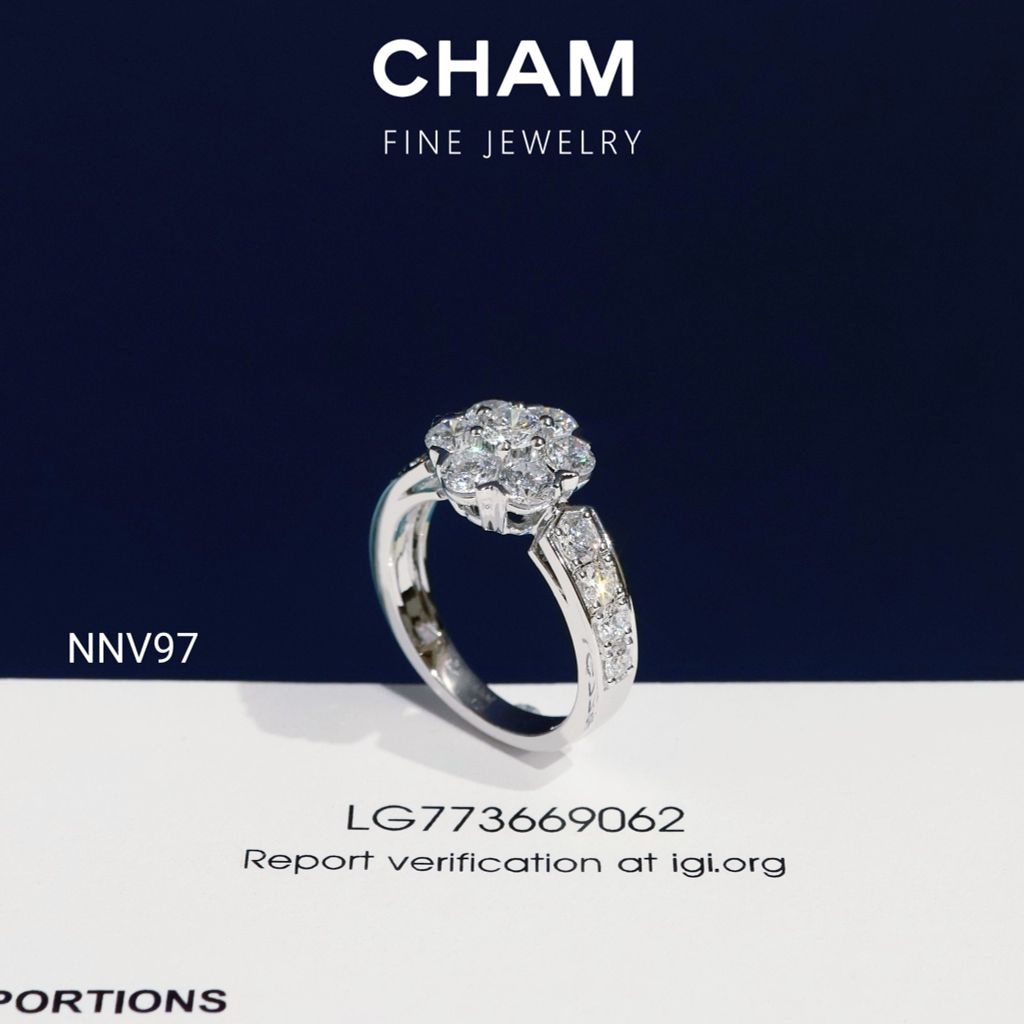 Nhẫn Nữ NNV97 Vàng 10k Chủ 4.0mm Kim Cương Lab Grown Diamond ( Barcode CNNV05)