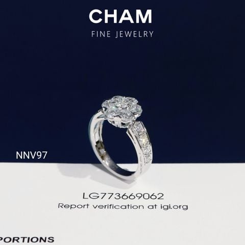 Nhẫn Nữ NNV97 Vàng 10k Chủ 4.0mm Kim Cương Lab Grown Diamond ( Barcode CNNV05)