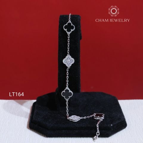 Lắc Tay LT164 CHAM JEWELRY, Cỏ 4 Lá Bản 8.0mm (Barcode TLT917-TLT1418 - KLV81 ).