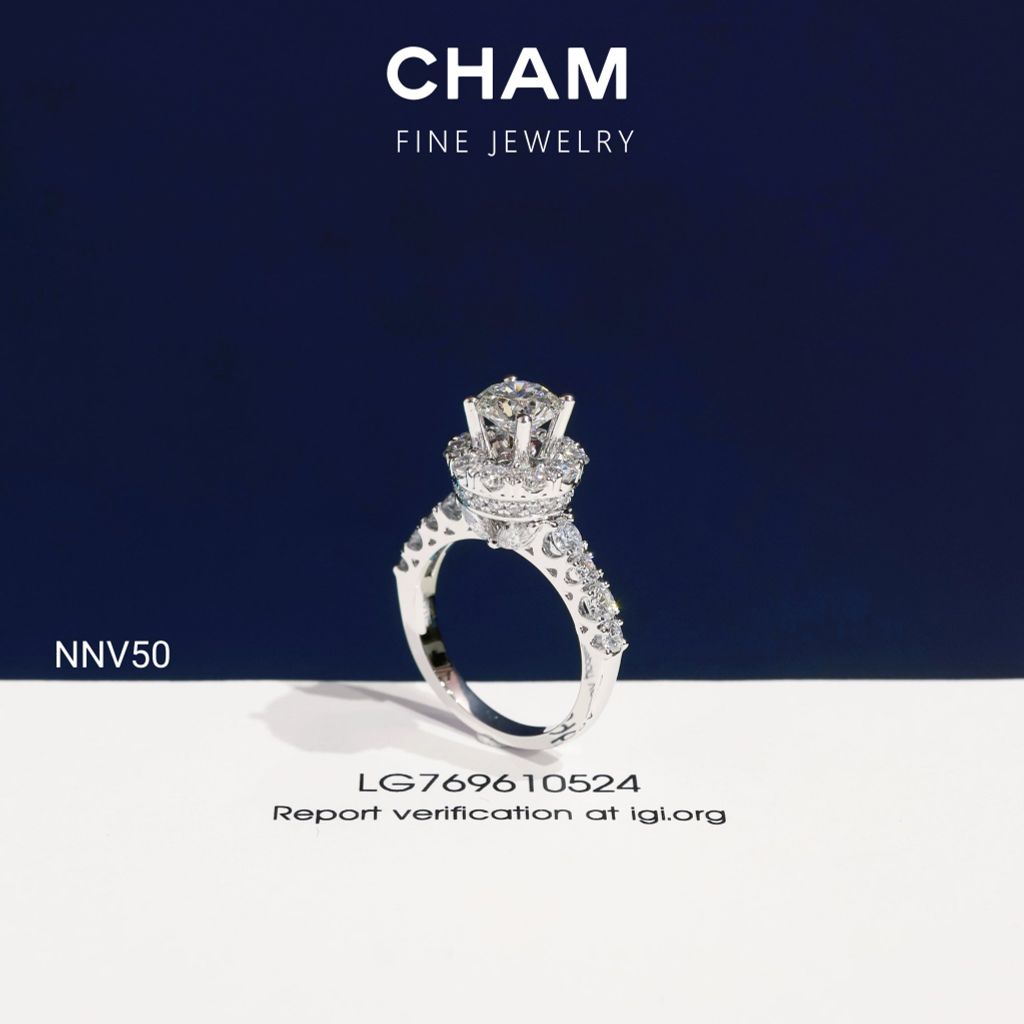 Nhẫn Nữ NNV50 Vàng 10k Chủ 6.3 Kim Cương Lab Grown Diamond
