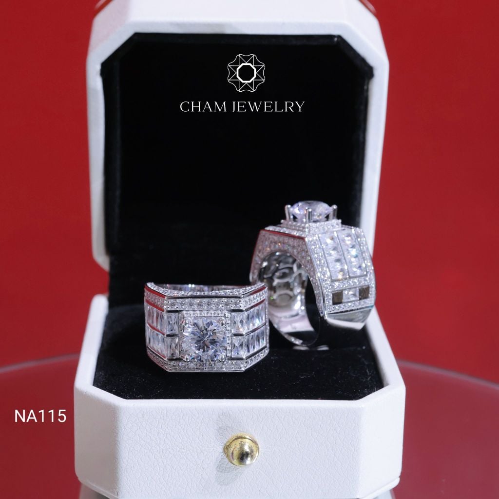 Nhẫn Nam NA115 CHAM JEWELRY, Chủ 8.0mm (Barcode TNNA162).