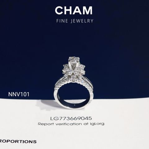 Nhẫn Nữ NNV101 Vàng 10k Chủ 5.4mm Kim Cương Lab Grown Diamond (Barcode CNNV07)