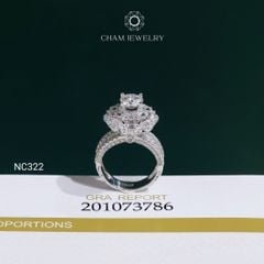 Nhẫn NC322 CHAM JEWELRY,  Chủ 6.3mm Full Đá Moissanite (OCNN124)