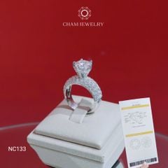 Nhẫn NC133 CHAM JEWELRY, Full Đá Moissanite Chủ 8.1mm (Barcode ONNU201)