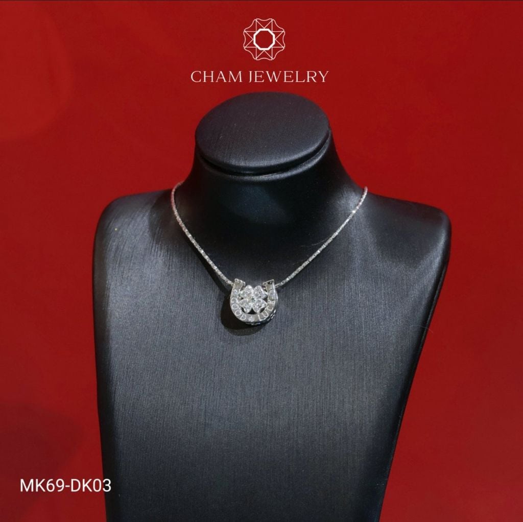 Mặt Dây Chuyền MK69, Mặt Xỏ Nam Châm 4 Lá CHAM JEWELRY  (Barcode TMX243)