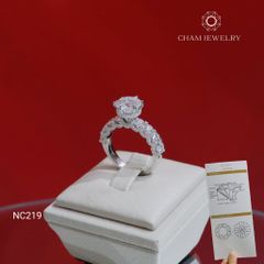 Nhẫn NC219 CHAM JEWELRY, Nhẫn Full Đá Moissanite 6 Chấu Chủ 8.1mm (Barcode OCNN47)