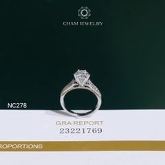 Nhẫn NC278 CHAM JEWELRY, Nhẫn Full Đá Moissanite Chủ 6.5mm(Barcode OCNN74)