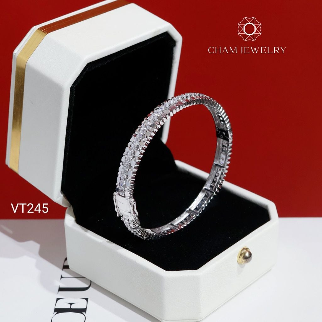 Vòng Tay CHAM JEWELRY VT245, Vòng Kiểu Bản 6.5mm (Barcode PVH376)