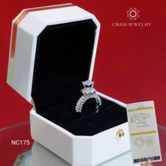 Nhẫn NC175 CHAM JEWELRY, Full Đá Moissanite Chủ 6.3mm (Barcode ONNU94)