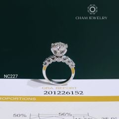 Nhẫn NC227 CHAM JEWELRY, Nhẫn Full Đá Moissanite Chủ 10.0mm (Barcode OCNN87)