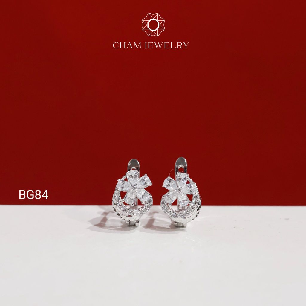 Hoa Tai BG84 CHAM JEWELRY, Hoa Tai Hoa 5 Cánh Giọt Nước (Barcode TBG847).