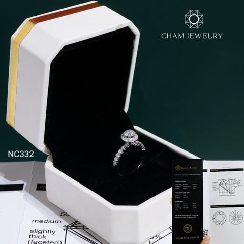 Nhẫn NC332 CHAM JEWELRY, Chủ 5.4mm Đá Moissanite C&C (OCNN176)
