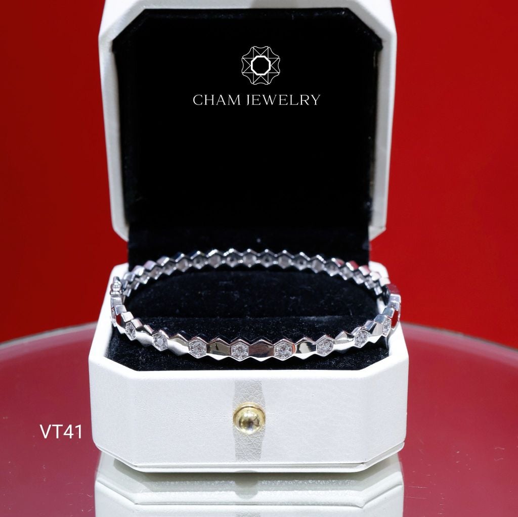 Vòng Tay CHAM JEWELRY VT41, Vòng Lục Giác Đá Xen Kẻ ( Barcode CV7452  - TVB323V).