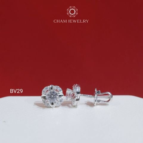 Hoa Tai BV29 CHAM JEWERLY , Chủ 4.0mm (Barcode TBV235)
