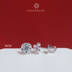 Hoa Tai CHAM JEWERLY  BV29, Hoa 4 Cánh, Chủ 4.0mm (Barcode TBV235)