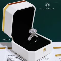 Nhẫn NC222 CHAM JEWELRY, Nhẫn Full Đá Moissanite Chủ 14.0mm (Barcode OCNN70)