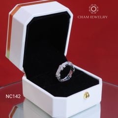 Nhẫn NC142 CHAM JEWELRY, Full Đá Moissanite Bản 4.0mm (Barcode ONNU212)