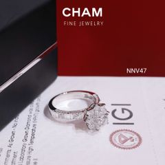 Nhẫn Nữ NNV47 Vàng 10k Chủ 4.5mm Kim Cương Lab Grown Diamond