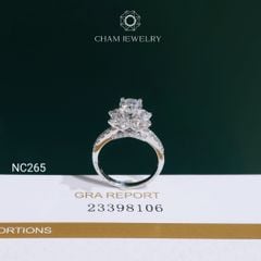 Nhẫn NC265 CHAM JEWELRY, Nhẫn Full Đá Moissanite Chủ 6.0mm (Barcode OCNN97)