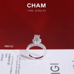 Nhẫn Nữ NNV10 Vàng 10k Chủ 5.4mm Kim Cương Lab Grown Diamond
