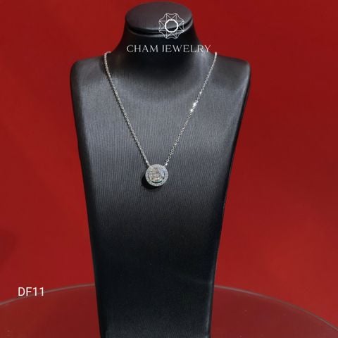 Dây Chuyền CHAM JEWELRY DF11, Moissanite Halo Tròn Chủ 6.5mm (Barcode TDKM428)