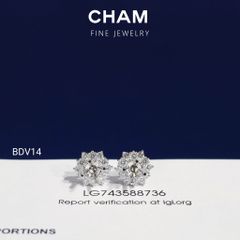 Hoa Tai BDV14 Vàng 10k Kim Cương Lab Grown Diamond