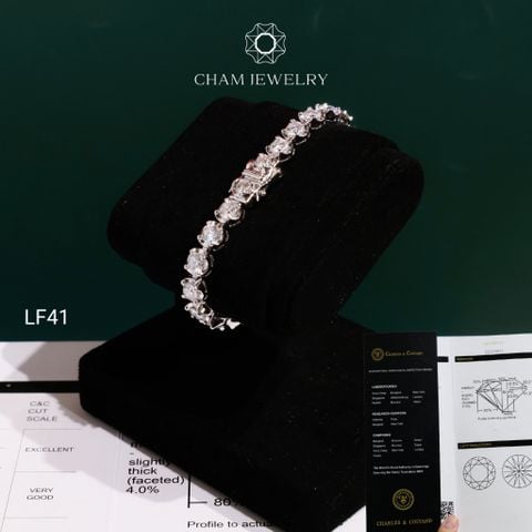Lắc Tay LF41 CHAM JEWELRY, Full Moissanite C&C 5.0mm (OCL24)