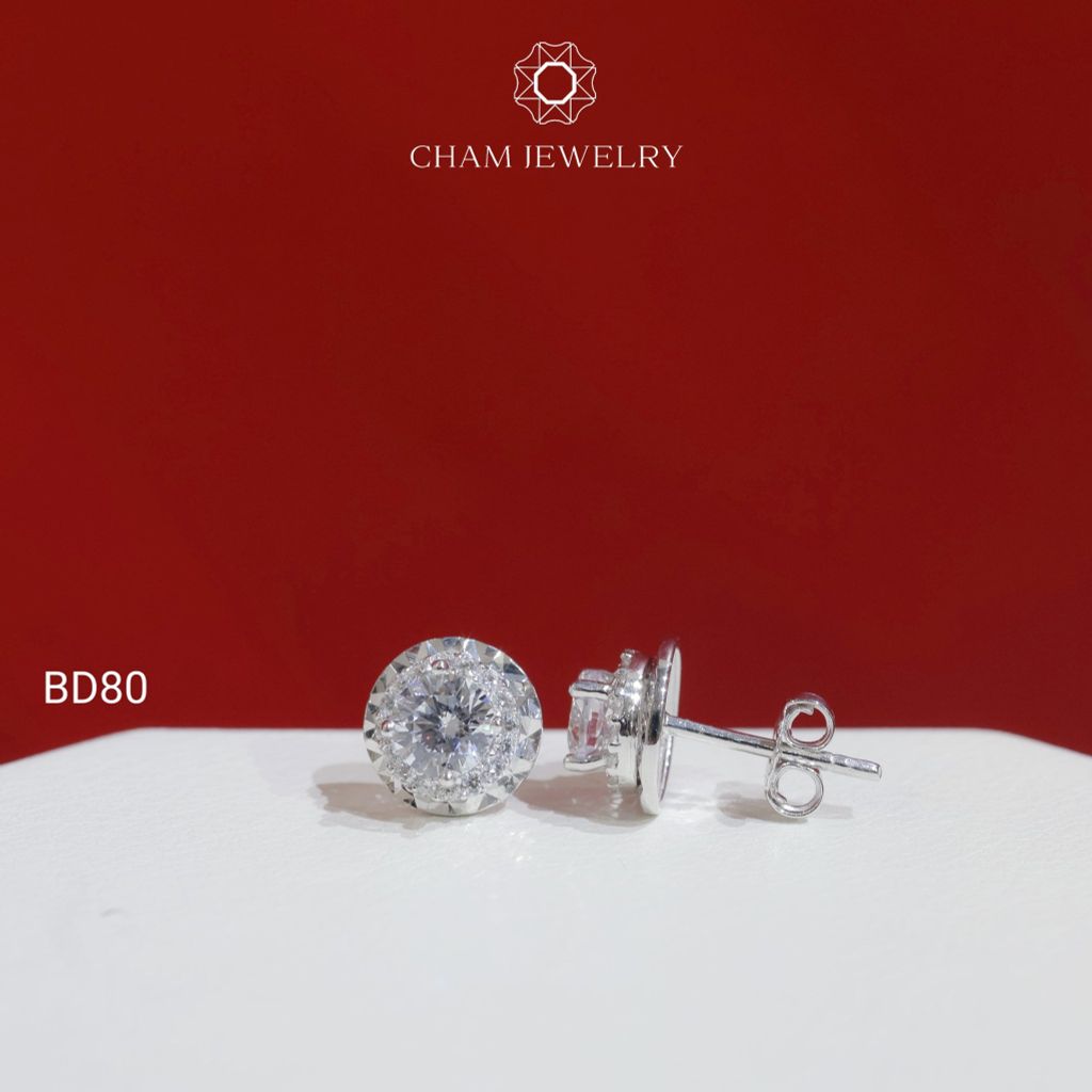 Hoa Tai BD80 CHAM JEWELRY , Chủ 5.0mm ( Barcode TBD1023).