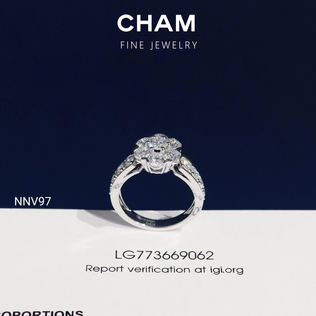 Nhẫn Nữ NNV97 Vàng 10k Chủ 4.0mm Kim Cương Lab Grown Diamond ( Barcode CNNV05)