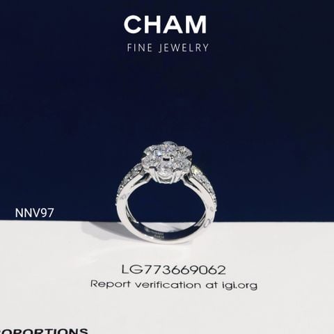 Nhẫn Nữ NNV97 Vàng 10k Chủ 4.0mm Kim Cương Lab Grown Diamond ( Barcode CNNV05)