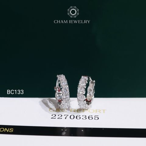 Hoa Tai CHAM JEWELRY BC133, Hoa Tai Khoen 2.0mm Full Moissanite ( OCB47 )