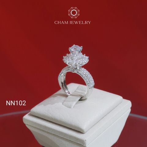 Nhẫn CHAM JEWELRY NN102, Nhẫn Hoa Tia, Chủ 5.5mm (Barcode TNN1729)