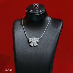 Mặt Dây Chuyền MK743 CHAM JEWERLY, Mặt Nơ Full Đá (Barcode TMX138).