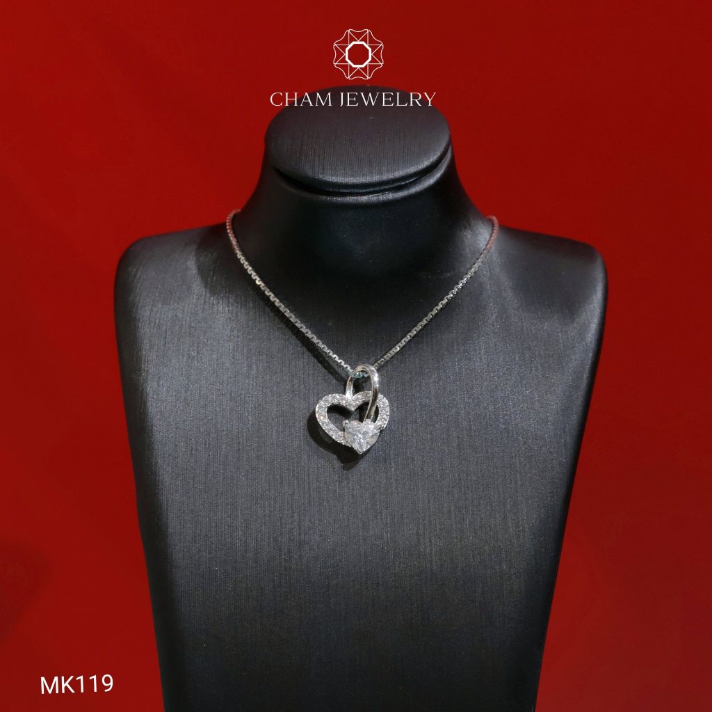 Mặt Dây Chuyền MK119 CHAM JEWELRY, Mặt Xỏ Trái Tim (Barcode TMX392)