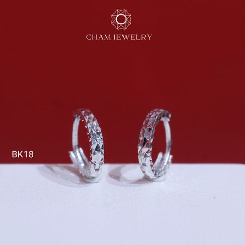 Hoa Tai CHAM JEWERLY BK18, Bản 2.0mm (Barcode TBK354)