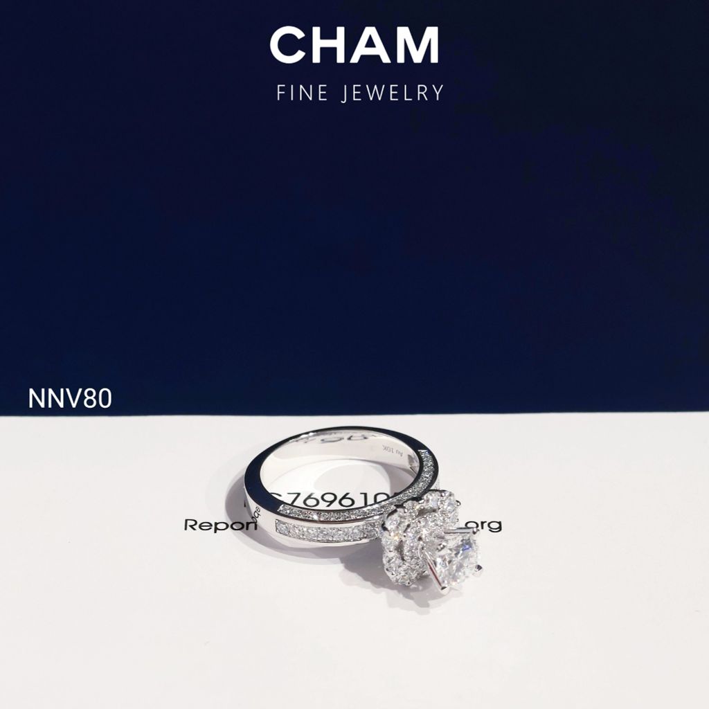 Nhẫn Nữ NNV80 Vàng 10k Chủ 5.4mm Kim Cương Lab Grown Diamond (Barcode DNU012)