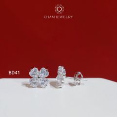 Hoa Tai BD41 CHAM JEWELRY, Hoa Tai Cỏ 4 Lá  (Barcode TBD1586).