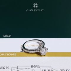 Nhẫn NC248 CHAM JEWELRY, Nhẫn Full Đá Moissanite Chủ 6.3mm (Barcode OCNN63)