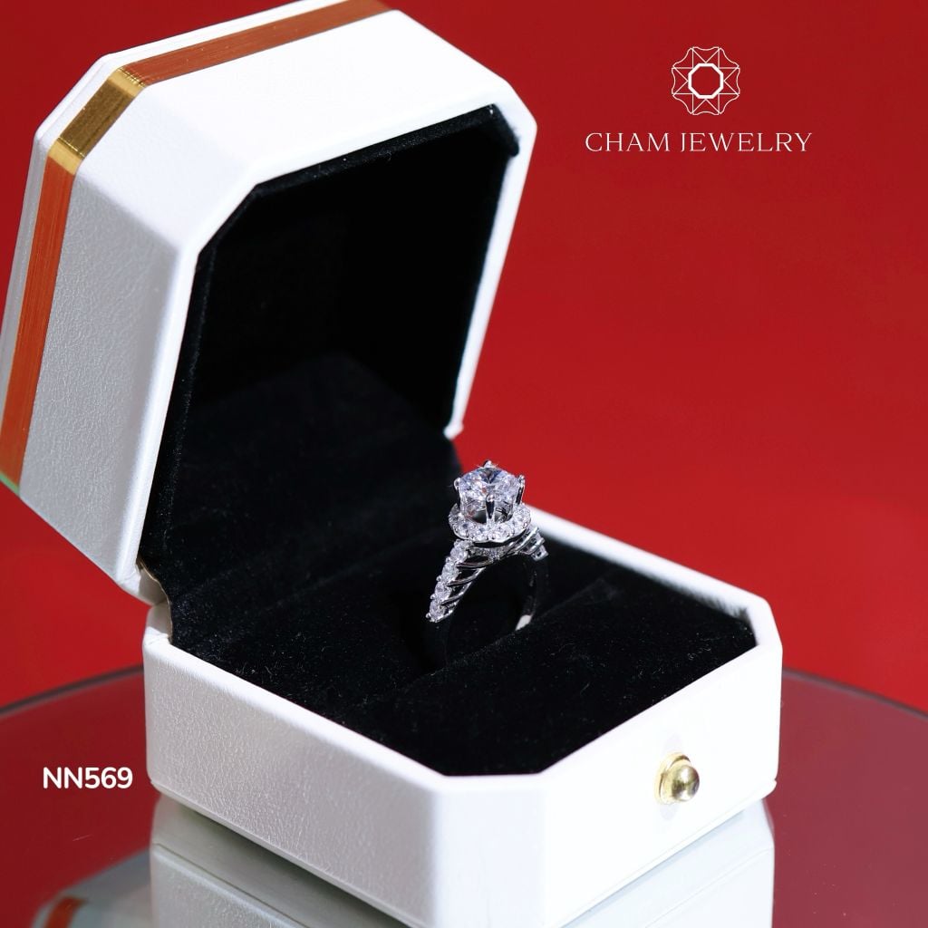 Nhẫn NN569 CHAM JEWELRY, Viên Chủ 7.0mm (Barcode TNN1553)