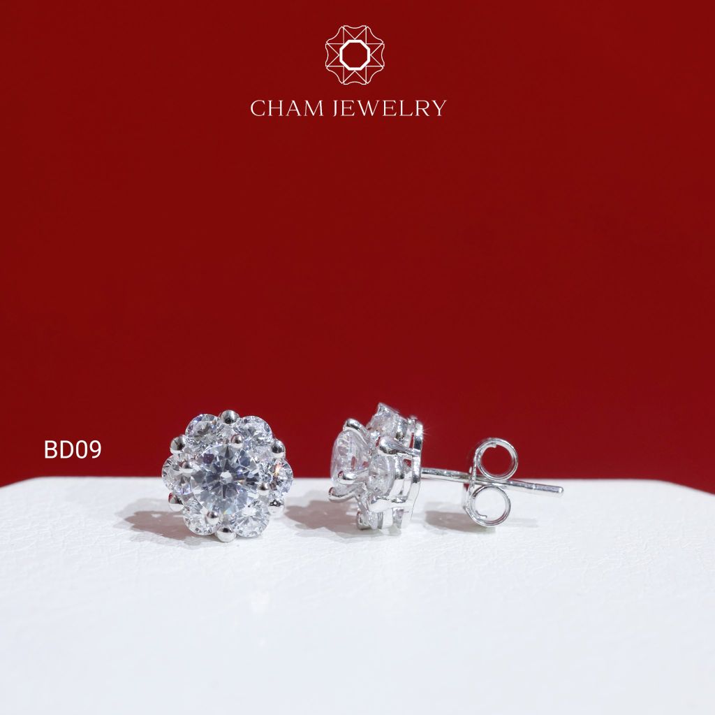 Hoa Tai BD09 CHAM JEWELRY, Chủ 4.5mm (Barcode TBD1378).