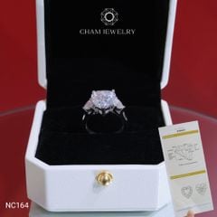 Nhẫn NC164 CHAM JEWELRY, Full Đá Moissanite, Chủ Trái Tim 10x10x5.06mm (Barcode OCNN05)