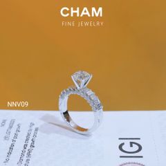 Nhẫn Nữ NNV09 Vàng 10k Chủ 6.3mm E VVS2 Kim Cương Lab Grown Diamond