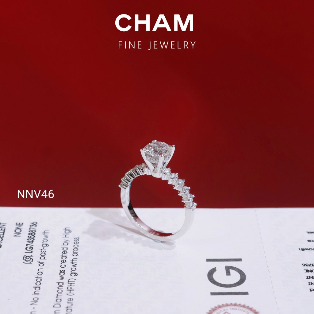 Nhẫn Nữ NNV46 Vàng 10k Chủ 6.3 Kim Cương Lab Grown Diamond