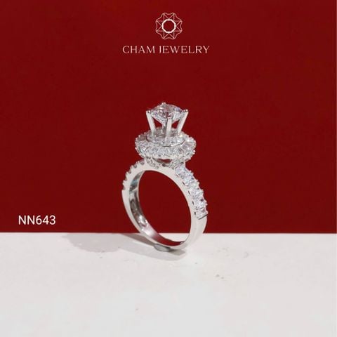 Nhẫn NN643 CHAM JEWELRY, Chủ 6.5mm( Barcode TNN1970).