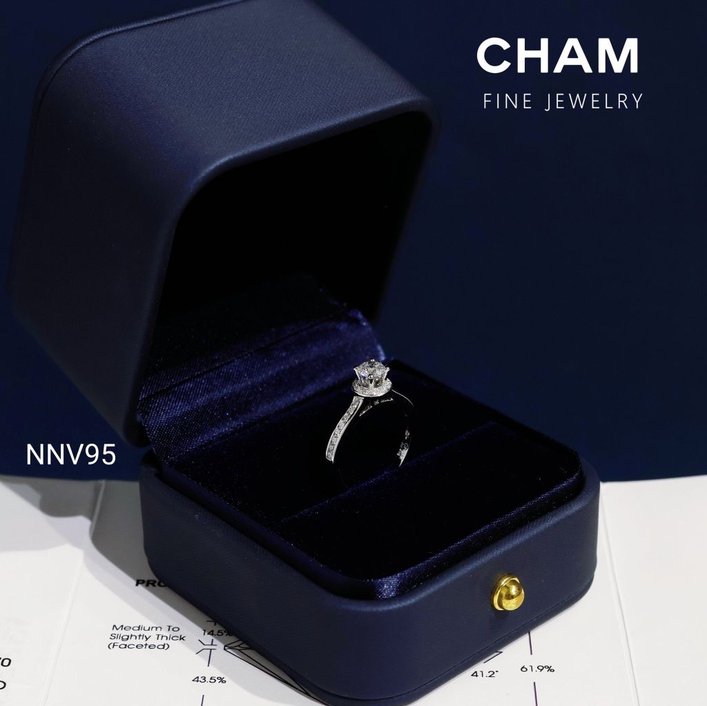 Nhẫn Nữ NNV95 Vàng 10k Chủ 4.5mm Kim Cương Lab Grown Diamond (NU354)